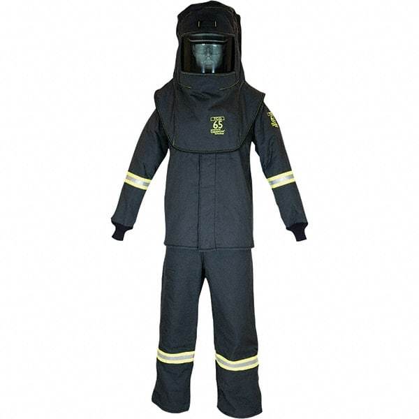 Oberon - Size S, 4 HRC, 12.5 oz Arc Flash Clothing Kit - 76 cal per Sq cm, Hood Protection, Bib Overalls - Americas Industrial Supply