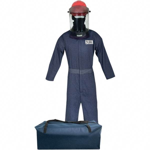 Oberon - Size 5XL, 2 HRC, 8 oz Arc Flash Clothing Kit - 12 cal per Sq cm, Hard Cap & Face Shield Protection, Coveralls & Balaclava, Includes Gear Bag - Americas Industrial Supply