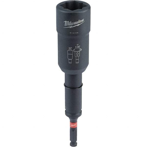 Milwaukee Tool - 1/2" Lineman's Utility Socket - 7/16" Drive, 10" OAL, 2.3" Socket Nose Diam - Americas Industrial Supply