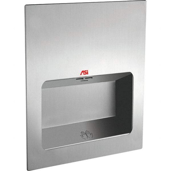 ASI-American Specialties, Inc. - 1000 Watt Satin Stainless Steel Finish Electric Hand Dryer - 110/120 Volts, 10.4 Amps, 12-19/32" Wide x 15-3/4" High x 4-1/16" Deep - Americas Industrial Supply