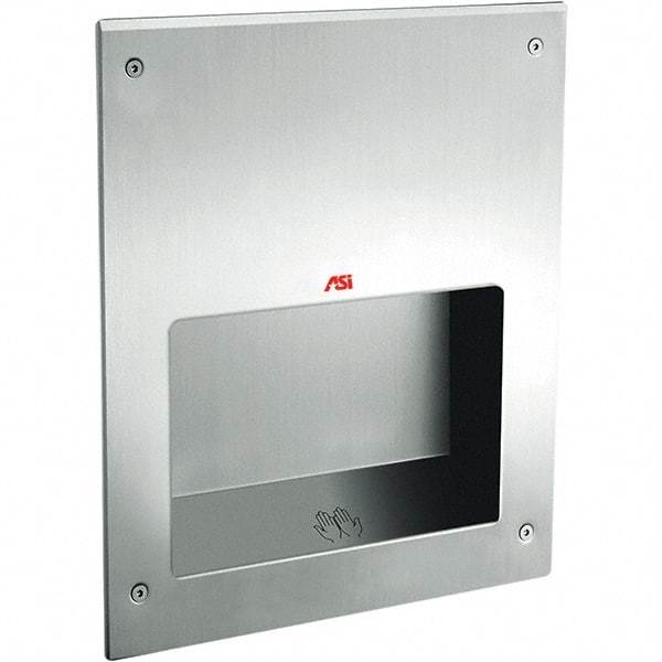 ASI-American Specialties, Inc. - 1000 Watt Satin Stainless Steel Finish Electric Hand Dryer - 208-240 Volts, 5.2 Amps, 12-5/8" Wide x 15-3/4" High x 5-1/2" Deep - Americas Industrial Supply