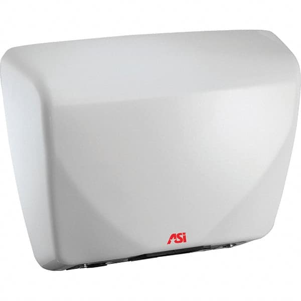 ASI-American Specialties, Inc. - 2200 Watt White Finish Electric Hand Dryer - 100-240 Volts, 18.3 Amps, 15-3/32" Wide x 11-7/32" High x 3-15/16" Deep - Americas Industrial Supply