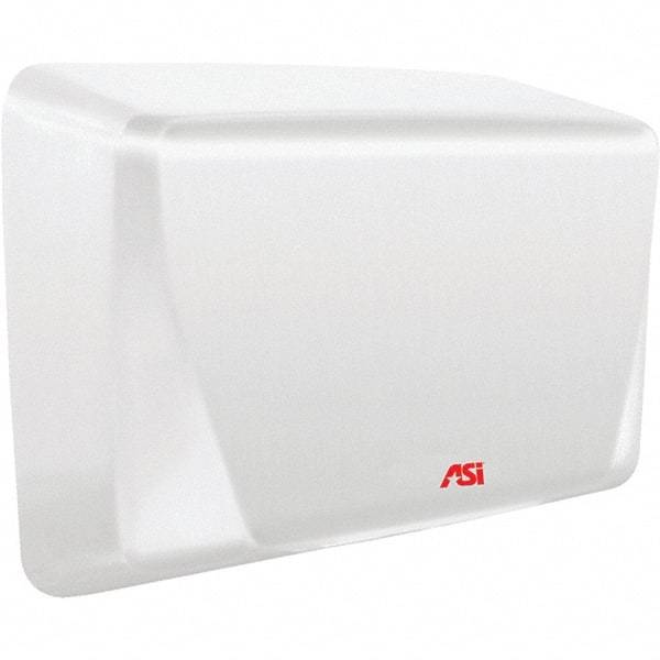 ASI-American Specialties, Inc. - 1000 Watt White Finish Electric Hand Dryer - 277 Volts, 5.2 Amps, 10-5/8" Wide x 8-15/32" High x 4" Deep - Americas Industrial Supply