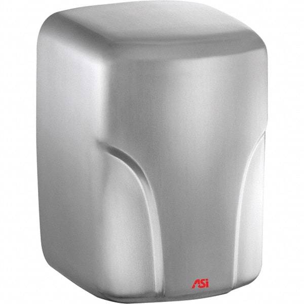ASI-American Specialties, Inc. - 1600 Watt Satin Stainless Steel Finish Electric Hand Dryer - 110/120 Volts, 14.6 Amps, 8-1/16" Wide x 11-19/64" High x 7-5/64" Deep - Americas Industrial Supply