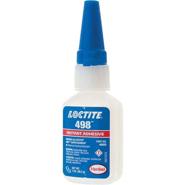 Loctite - 1 oz Bottle Clear Instant Adhesive - 498 SUPERBONDER 1OZ LOCTITE SPDBNDER ADHS - Americas Industrial Supply
