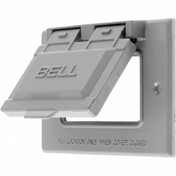 Hubbell Wiring Device-Kellems - Weatherproof Box Covers Cover Shape: Rectangle Number of Holes in Outlet: 1 - Americas Industrial Supply