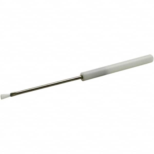 Brush Research Mfg. - 1" Angle/Flat Nylon Electronic Applicator Brush - 1/32" Bristle Length, 6-1/4" Plastic Dowel Handle - Americas Industrial Supply