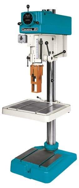 Clausing - 20" Swing, Step Pulley Drill Press - Variable Speed, 3/4 to 1-1/2 hp, Three Phase - Americas Industrial Supply