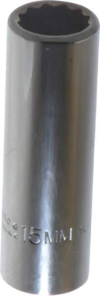 Proto - 3/8" Drive, Deep Hand Socket - 12 Points, 2-3/4" OAL, Chrome Finish - Americas Industrial Supply