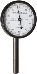 TESA Brown & Sharpe - 0.2 Inch Range, 0.001 Inch Dial Graduation, Dial Test Indicator - 1-1/2 Inch, 0-100 Dial Reading - Americas Industrial Supply