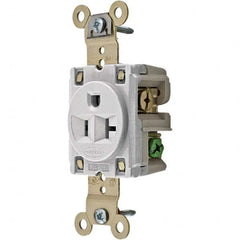 Hubbell Wiring Device-Kellems - 125V 20A NEMA 5-20R Industrial Grade White Straight Blade Single Receptacle - Americas Industrial Supply