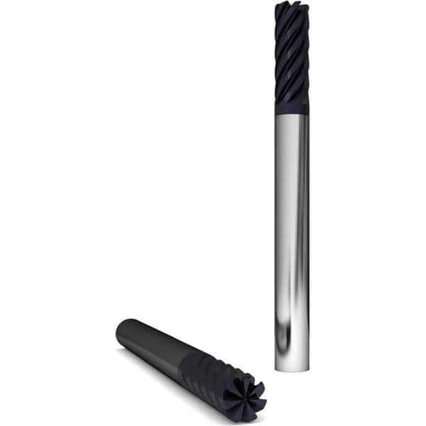 GWS - 1-1/4" Diam 7 Flute Solid Carbide 0.09" Corner Radius End Mill - Americas Industrial Supply