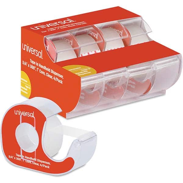 Packing Tape: 3/4″ Wide, 25' Long, Clear Plastic, 1 mil Thick