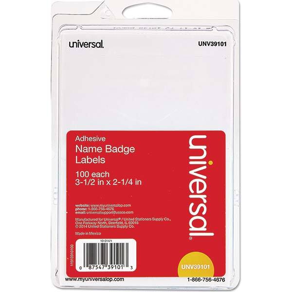 UNIVERSAL - Labels, Ribbons & Tapes Type: Badges Color: White - Americas Industrial Supply
