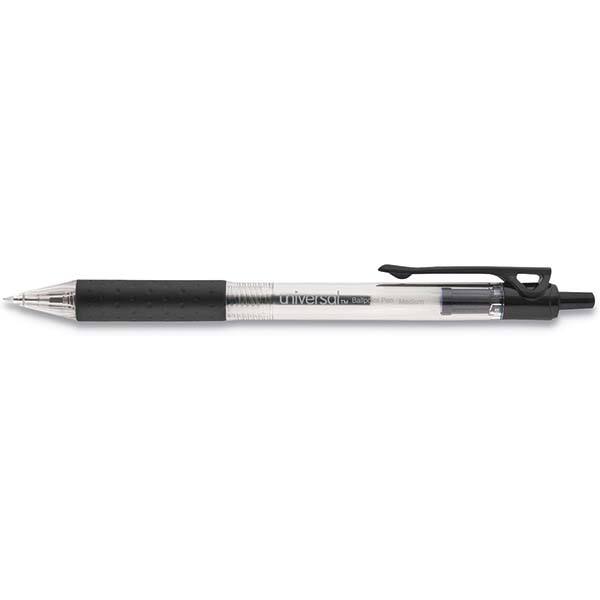 UNIVERSAL - Pens & Pencils Type: Comfort Grip Retractable Pen Color: Black - Americas Industrial Supply
