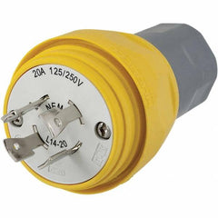 Hubbell Wiring Device-Kellems - 125/250 VAC 20A NEMA L14-20P Industrial Twist Lock Plug - Americas Industrial Supply