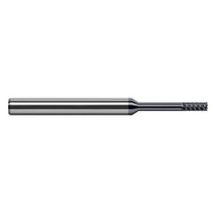 Variable Helix End Mills for Exotic Alloys - Finishers - 0.0200″ Cutter Diameter × 0.0600″ Length of Cut × 0.1600″ Reach Carbide Square End Mill Finisher for Exotic Alloys, 4 Flutes, AlTiN Nano Coated - Exact Industrial Supply
