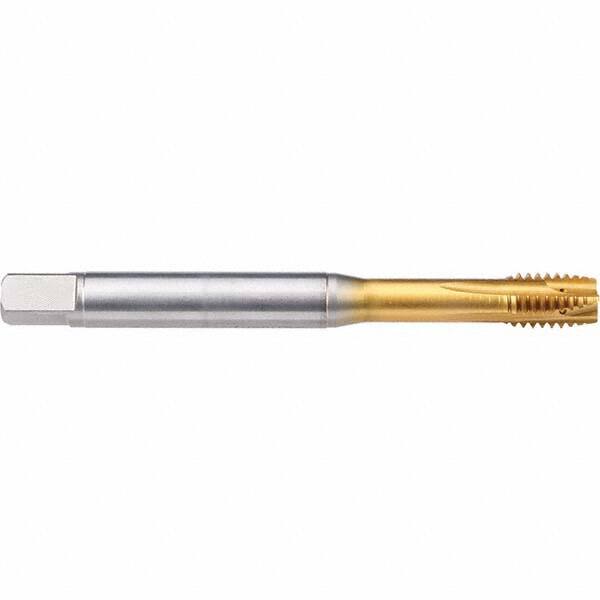 Emuge - M8x1.25 Metric 6G 0 Flute TiN-70 Finish Powdered Metal Spiral Point Tap - Americas Industrial Supply