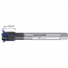 Emuge - M10x1.25 Metric Fine 6H 0 Flute GLT-1 Finish Powdered Metal Spiral Point Tap - Americas Industrial Supply