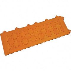 Ergo Advantage - 6" Long x 18" Wide x 1" Thick, Anti-Fatigue Modular Matting Anti-Fatigue Flooring - 2 Interlocking Sides, Orange, For Dry Areas - Americas Industrial Supply