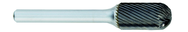 SF-3L6 -- 9mm x 19mm LOC x 6mm Shank x 6 OAL Round Nose Tree Carbide Medium Right Hand Spiral Burr - Americas Industrial Supply