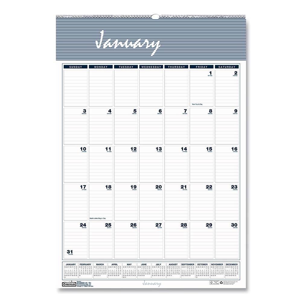 House of Doolittle - Note Pads, Writing Pads & Notebooks Writing Pads & Notebook Type: Wall Calendar Size: 12 x 17 - Americas Industrial Supply