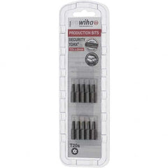 Wiha - 1/4" Drive T20 Tamperproof Torx Screwdriver Bit - 1" OAL, Tamper Resistant Bit - Americas Industrial Supply