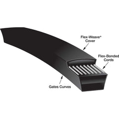 V Belt: Section C, 23 mm Belt Width 12.7 mm Pitch, 126 Teeth, Neoprene, Black, 630H150 Belt Number