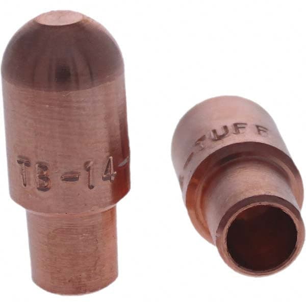 Tuffaloy - Spot Welder Tips For Use With: 4RW Cap Taper Electrode Holder Type: Male Cap B Nose (Dome) - Americas Industrial Supply