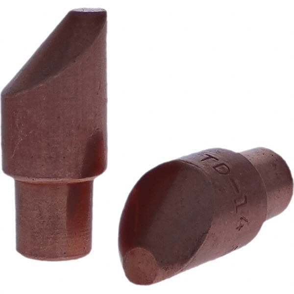 Tuffaloy - Spot Welder Tips For Use With: 4RW Cap Taper Electrode Holder Type: Male Cap D Nose (Offset) - Americas Industrial Supply