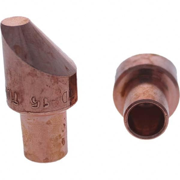 Tuffaloy - Spot Welder Tips For Use With: 5RW Cap Taper Electrode Holder Type: Male Cap D Nose (Offset) - Americas Industrial Supply