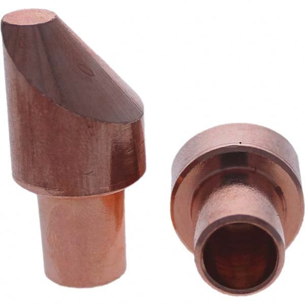 Tuffaloy - Spot Welder Tips For Use With: 5RW Cap Taper Electrode Holder Type: Male Cap D Nose (Offset) - Americas Industrial Supply