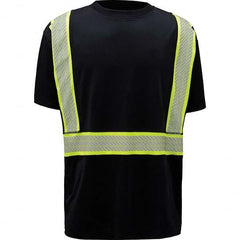 GSS Safety - Size 4XL Black & Silver High Visibility Short Sleeve T-Shirt - Americas Industrial Supply