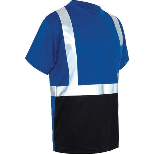GSS Safety - Size M Blue, Black & Silver High Visibility Short Sleeve T-Shirt - Americas Industrial Supply