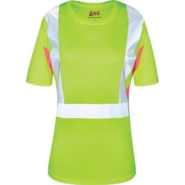 GSS Safety - Size M Lime, Pink & Silver High Visibility Short Sleeve T-Shirt - Americas Industrial Supply