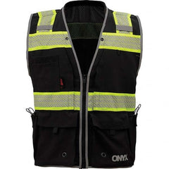 GSS Safety - Size M Black Mesh/Solid General Purpose High Visibility Vest - Americas Industrial Supply