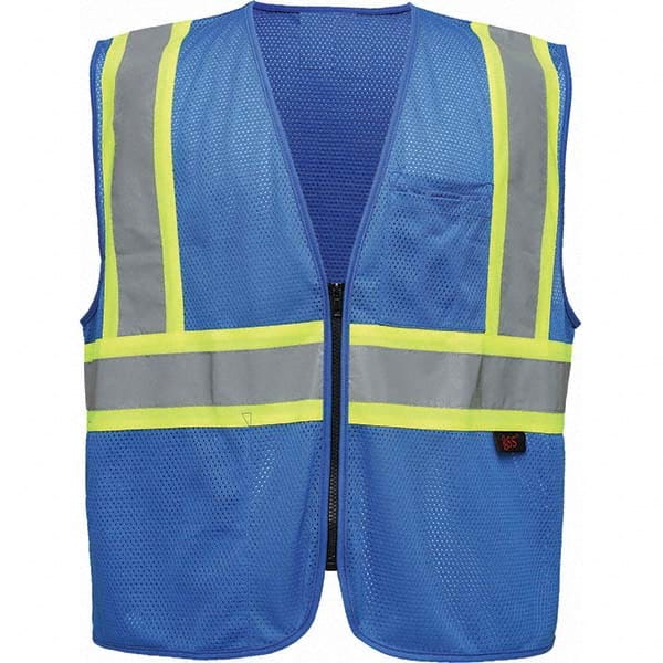 GSS Safety - Size 4X/5X L Blue Mesh General Purpose High Visibility Vest - Americas Industrial Supply