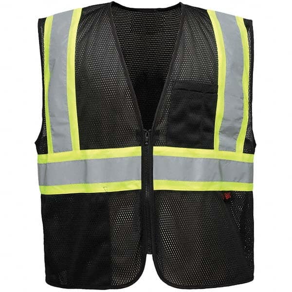 GSS Safety - Size L/XL Black Mesh General Purpose High Visibility Vest - Americas Industrial Supply