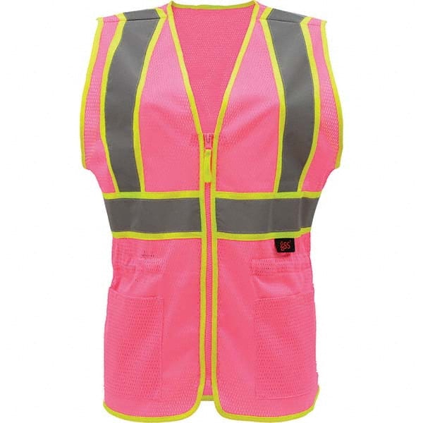 GSS Safety - Size L/XL Pink Mesh General Purpose High Visibility Vest - Americas Industrial Supply