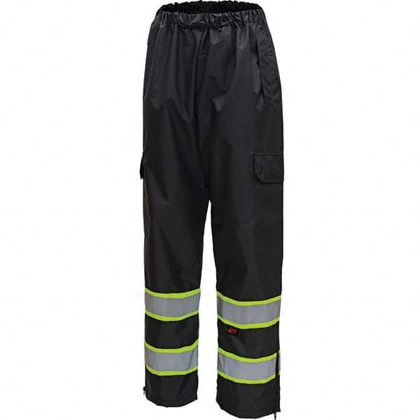GSS Safety - Size L/XL Black Waterproof Rain Pants - Americas Industrial Supply