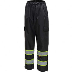 GSS Safety - Size L/XL Black Waterproof Rain Pants - Americas Industrial Supply