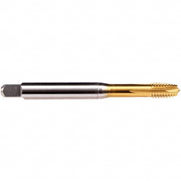 Emuge - M8x1.25 Metric 6HX 4 Flute TiN Finish HSS-E Spiral Point Tap - Americas Industrial Supply