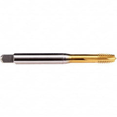 Emuge - M8x1.25 Metric 6HX 4 Flute TiN Finish HSS-E Spiral Point Tap - Americas Industrial Supply