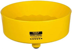 Eagle - 7" High x 18" Diam, Polyethylene, Drum Funnel with Brass Screen - 30 to 55 Gal Drum/Pail Capacity - Americas Industrial Supply