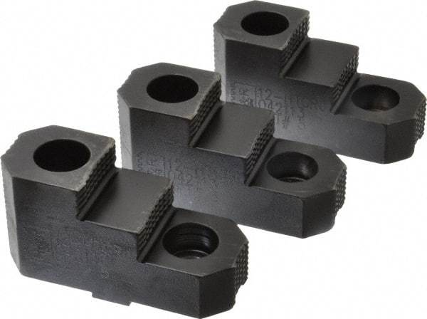 H & R Manufacturing - 12" Max Chuck Diam Compatibility, Mild Carburized Steel Tongue & Groove Hard Lathe Top Jaws - 2 Steps, 1/2" Groove Width, 1-3/4" Wide x 4.55" Long x 2-15/32" High - Americas Industrial Supply