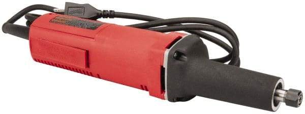 Milwaukee Tool - 1/4 Inch Collet, 21,000 RPM, Straight, Electric Die Grinder - 120 Volt, 4.5 Amp, 8 Ft. Long Cord - Americas Industrial Supply