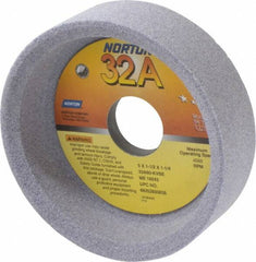 Norton - 5" Diam, 1-1/4" Hole Size, 1-1/2" Overall Thickness, 60 Grit, Type 6 Tool & Cutter Grinding Wheel - Medium Grade, Aluminum Oxide, K Hardness, Vitrified Bond, 4,585 RPM - Americas Industrial Supply