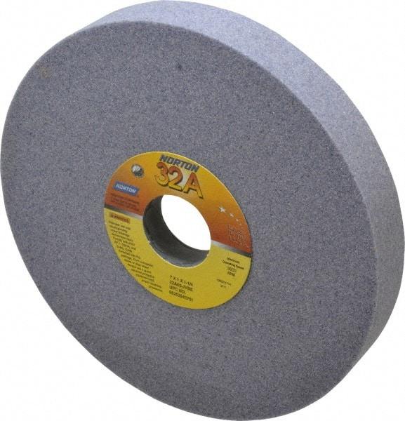 Norton - 7" Diam x 1-1/4" Hole x 1" Thick, J Hardness, 60 Grit Surface Grinding Wheel - Aluminum Oxide, Type 5, Medium Grade, 3,600 Max RPM, Vitrified Bond, One-Side Recess - Americas Industrial Supply