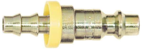 Coilhose Pneumatics - Lock-On Hose Barb Industrial Pneumatic Hose Connector - Plated Steel, 1/4" Body Diam, 1/4" Hose ID - Americas Industrial Supply