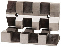 Heinrich - 4" Wide, V-Groove Vise Jaw - Ductile Iron, Fixed Jaw, Compatible with DA-2200-SC Vises - Americas Industrial Supply